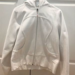 Size 12 White Lululemon Scuba Sweatshirt.